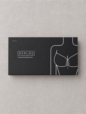 Peplos Drawstring Backless Bra - Black
